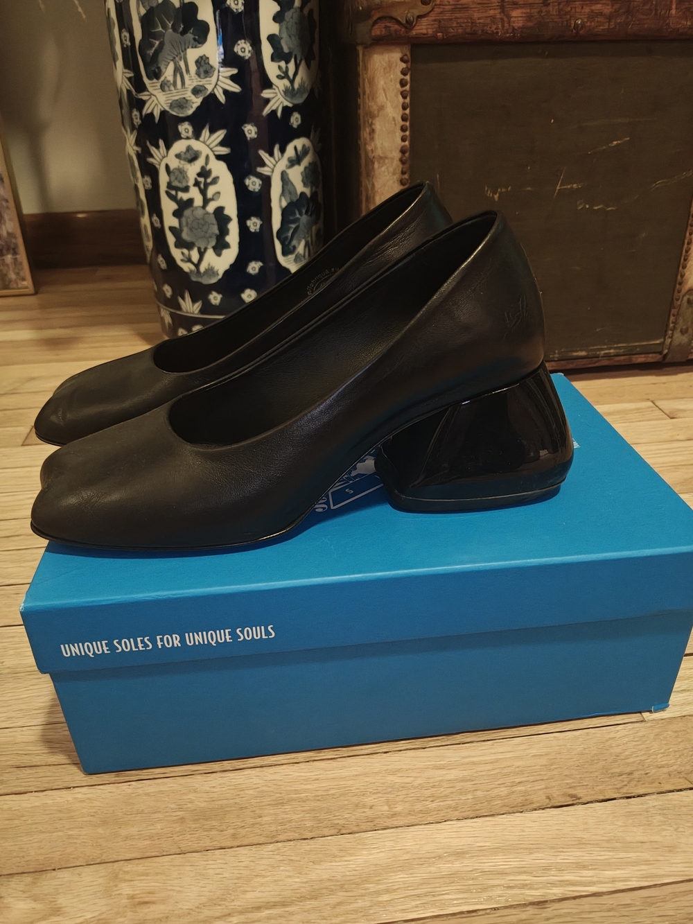 John Fluevog Square-Toe Pumps - Picture 2 of 7